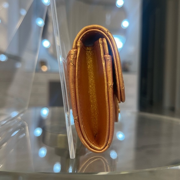 NWT Chanel Metallic Lambskin Quilted Flap Card Holder Wallet - Picture 3 of 6